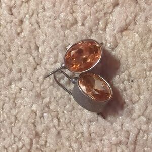 Silpada peach stone earrings 925